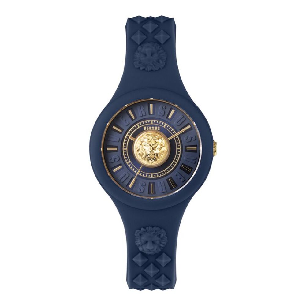 Versus Versace Fire Island Lion Strap Watch Blue Womens